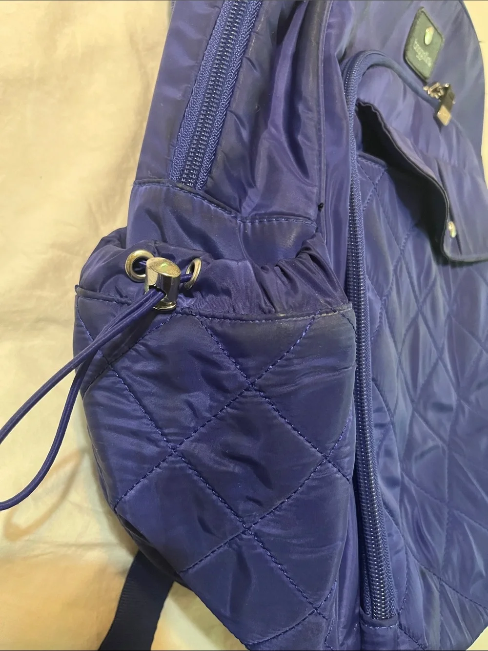 Baggallini Quilted Nylon Backpack Diaper Bag - Royal Blue